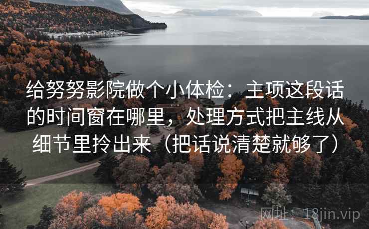 给努努影院做个小体检：主项这段话的时间窗在哪里，处理方式把主线从细节里拎出来（把话说清楚就够了）  第1张